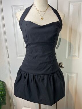 Wild Fable Black Halter Bubble  Dress